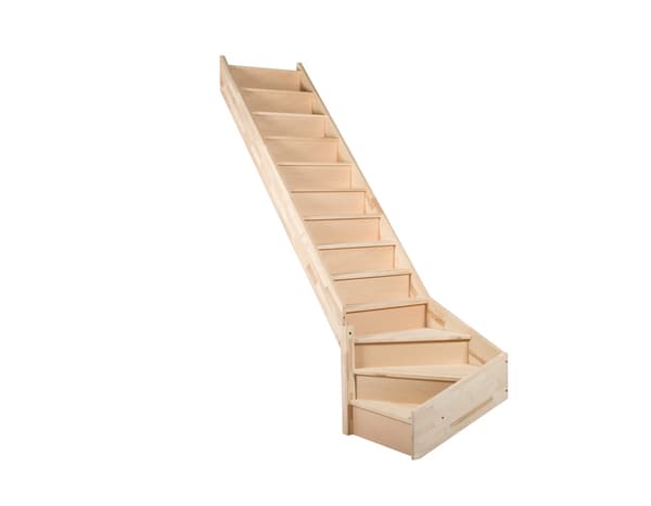 Miniature 2 de Escalier 1/4 tournant gauche prémonté hêtre "Fineas"