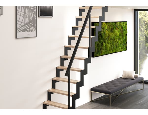 Miniature 2 de Escalier gain de place noir en hêtre massif "Loky" - GEOM