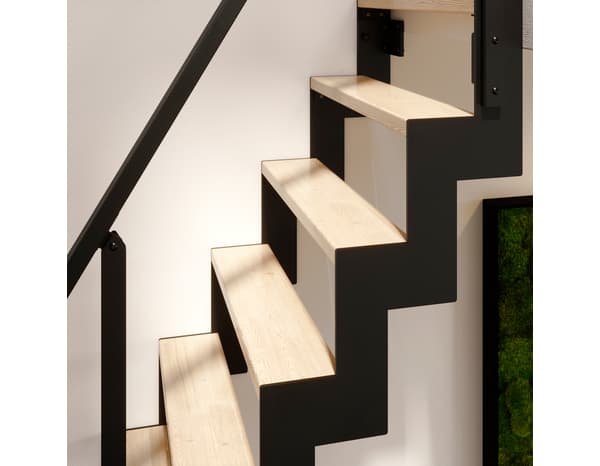 Miniature 4 de Escalier gain de place noir en hêtre massif "Loky" - GEOM