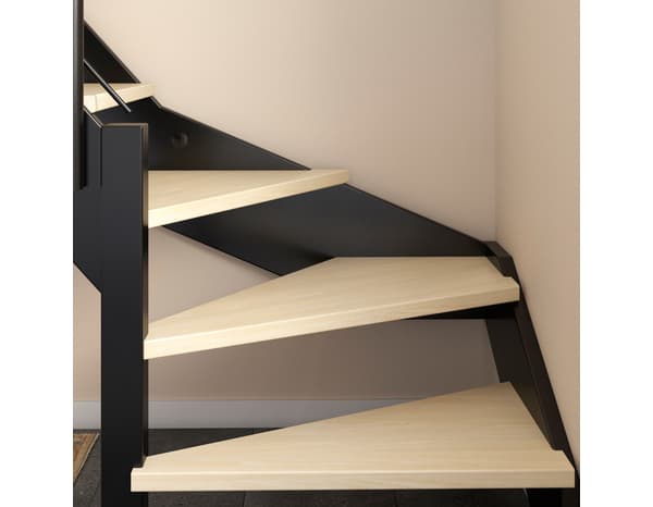 Miniature 2 de Escalier 1/4 tournant gauche + rampe bois et métal "Sanson" - GEOM