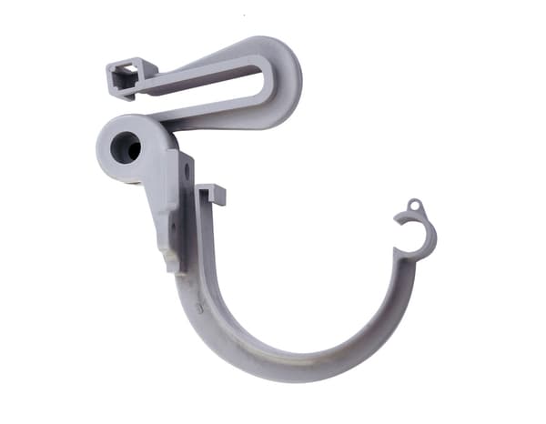 Crochet bandeau 16 mm avec étrier réglable gris en PVC