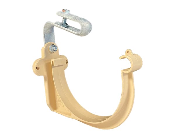 Crochet bandeau 25 mm PVC avec étrier galvanisé réglable ton sable 