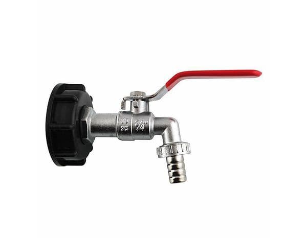 Robinet en laiton chromé pour cuve IBC - Diamètre 20 x 27 - Fitt