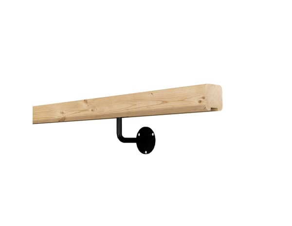 Miniature 2 de Kit main courante en sapin + 2 supports noirs - GEOM