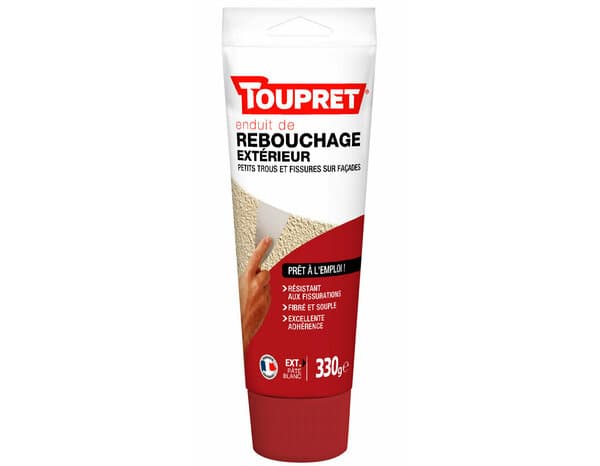 Enduit de rebouchage extérieur en pâte - Tube 330 g - Toupret