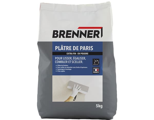 Plâtre de Paris extra fin en poudre - Sachet de 5 kg - Brenner