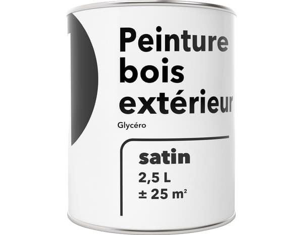 Peinture extérieur bois 2,5 L satin blanc glycero