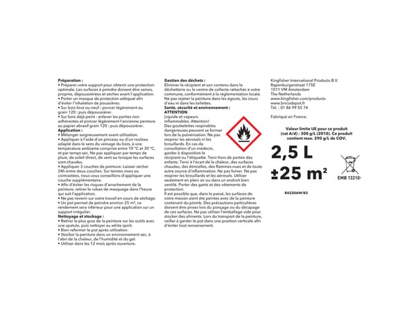 Miniature 2 de Peinture extérieur bois 2,5 L satin blanc glycero