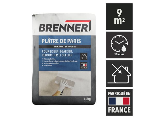 Miniature 4 de Plâtre de Paris extra fin en poudre - Sachet 15 kg - Brenner