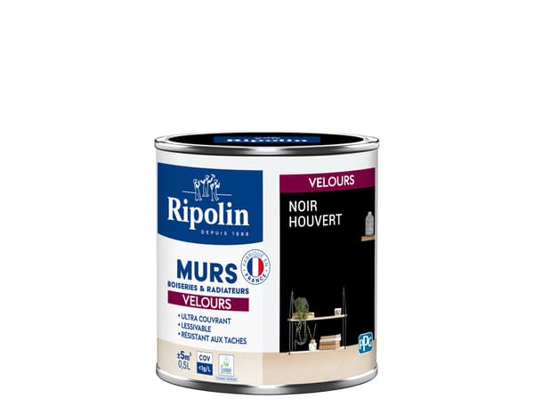 Miniature 2 de Peinture  intérieur Velours 0,5 L Noir Houvert - Ripolin