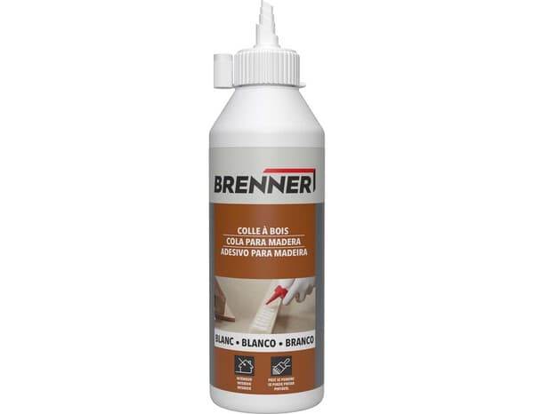 Colle à bois intérieur blanche - flacon 250 ML - Brenner