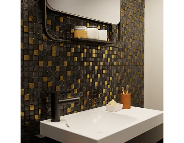 Miniature 5 de Mosaique "ODILE" noire et dorée - l.30 x L.30 cm. - Cooke and Lewis