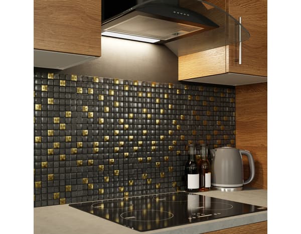 Miniature 6 de Mosaique "ODILE" noire et dorée - l.30 x L.30 cm. - Cooke and Lewis