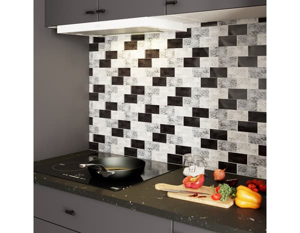 Miniature 6 de Mosaique "OBELIA" noir, blanc et gris - l.30 x L.30 cm. - Cooke and Lewis