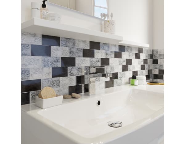 Miniature 7 de Mosaique "OBELIA" noir, blanc et gris - l.30 x L.30 cm. - Cooke and Lewis