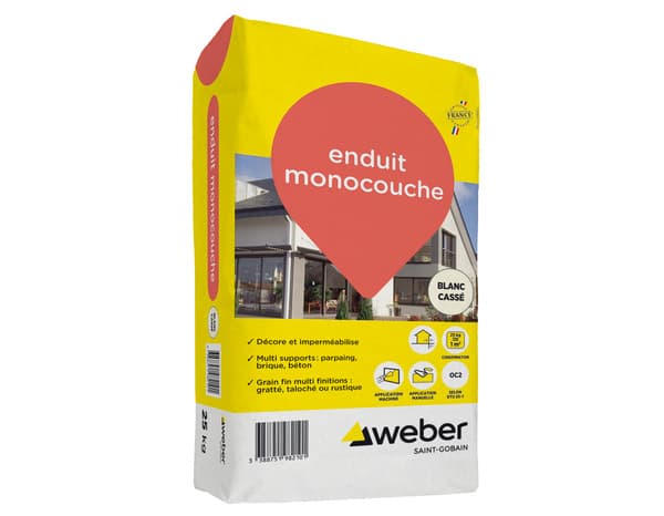 Enduit monocouche couleur blanc cassé - sac de 25KG - Weber