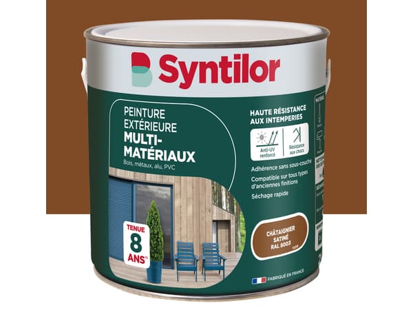 Peinture extérieure multi-matériaux - Châtaignier - 2 L - Syntilor
