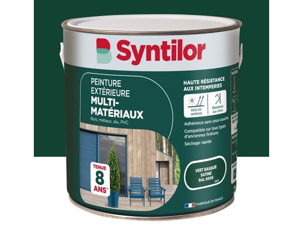 Peinture extérieure multi-matériaux - Vert basque - 2 L - Syntilor