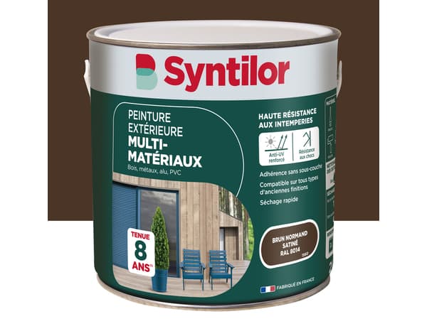 Peinture extérieure multi-matériaux - Brun normand - 2 L - Syntilor