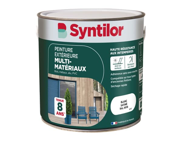 Peinture extérieure multi-matériaux - Blanc - 2 L - Syntilor