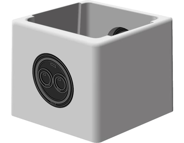 Regard béton avec opercules noires 220 x 220 mm