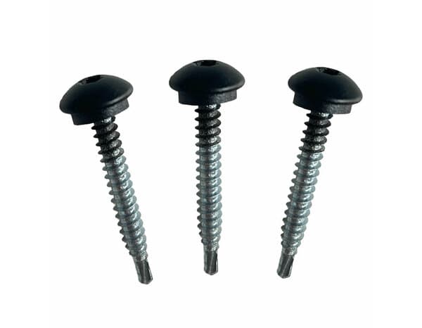 Lot de 25 vis auto-perceuse support bois + rondelle étanche 4,8 X 38 mm noir mat