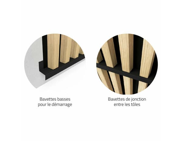 Miniature 2 de Lot de 2 bavettes S25 1150 mm noir mat