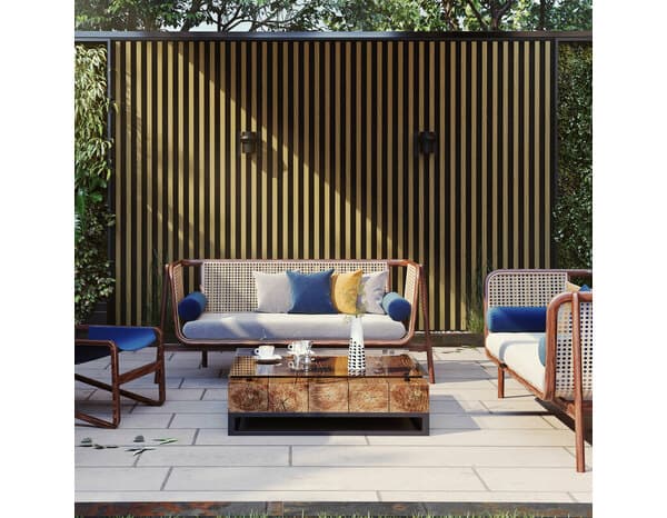 Parement tasseau 40 x 40 mm en acier effet bois 710 x 2300 mm