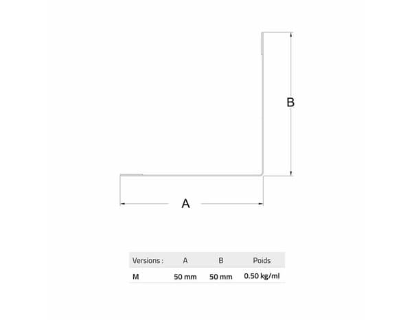 Miniature 2 de Cornière d'angle pour bardage et parement M50 2300 mm noir mat