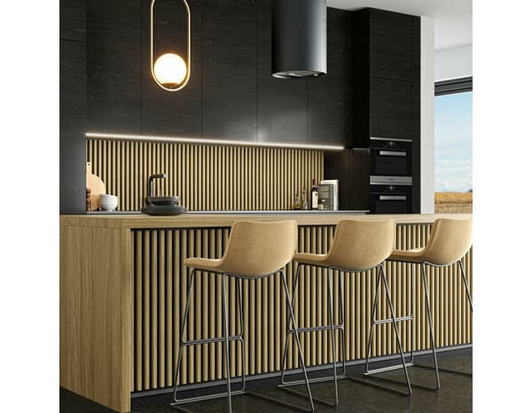 Lot de 5 parements tasseau 20 x 20 mm, en acier effet bois 360 X 1150 mm