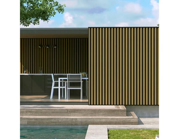 Miniature 6 de Parement tasseau 40 x 40 mm en acier effet bois 710 x 2300 mm