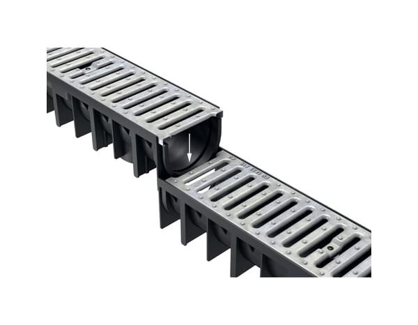 Miniature 2 de Caniveau polypropylène avec grille passerelle - L. 1 m x 12 cm x H92 mm - Fitt