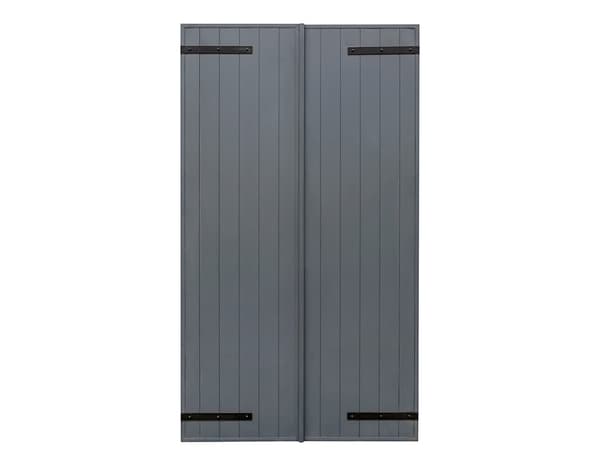 Miniature 3 de Volet battant manuel 2 panneaux aluminium gris 115 x 100 cm - GEOM