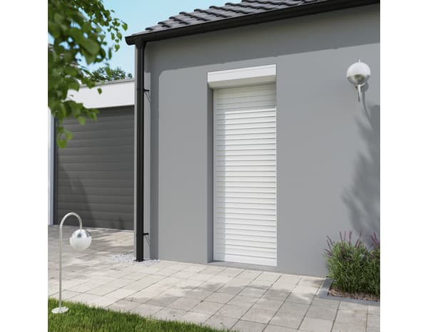 Volet roulant motorisé radio aluminium blanc 215 x 80 cm - GEOM