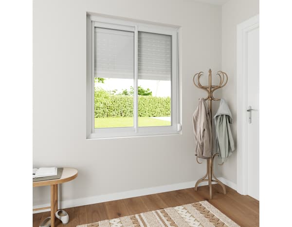 Miniature 2 de Volet roulant manuel PVC blanc 145 x 120 cm - GEOM