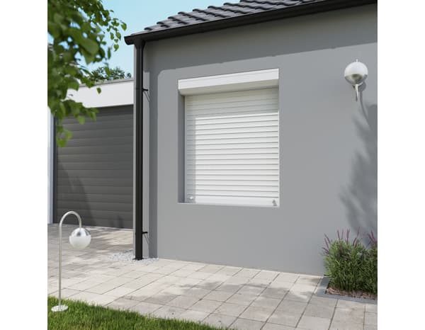 Volet roulant manuel PVC blanc 145 x 120 cm - GEOM