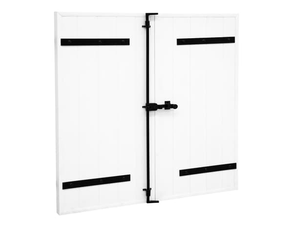 : Volet battant manuel 2 panneaux PVC blanc 145 x 120 cm - GEOM