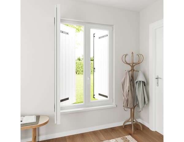 Miniature 2 de Volet battant manuel 2 panneaux PVC blanc 175 x 120 cm - GEOM