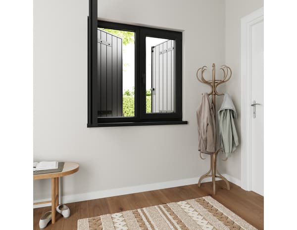 Miniature 2 de Volet battant 2 panneaux aluminium gris 125 x 120 cm - GEOM