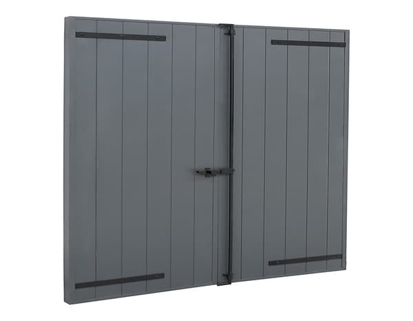 Miniature 3 de Volet battant 2 panneaux aluminium gris 125 x 120 cm - GEOM