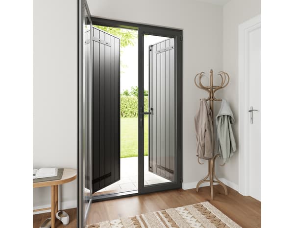 Miniature 2 de Volet battant 2 panneaux PVC blanc 215 x 120 cm - GEOM