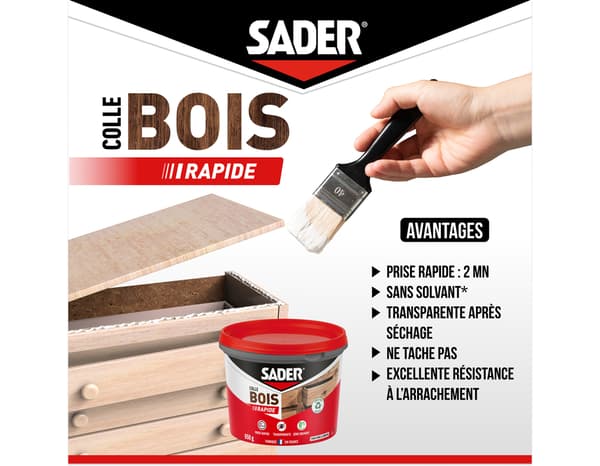 Miniature 4 de Colle à bois à prise rapide sur tous type de bois - 650 g - Sader