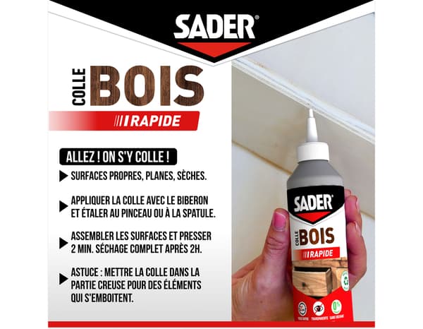 Miniature 6 de Colle à bois à prise rapide - 250g - Sader