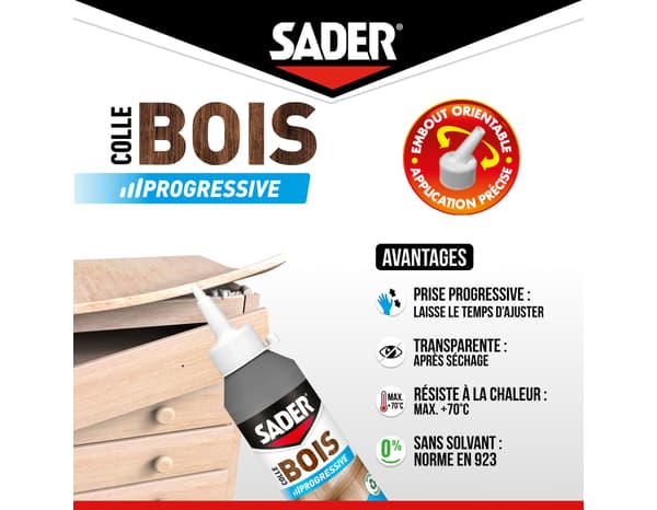 Miniature 4 de Colle bois prise progressive 500 ml - Sader