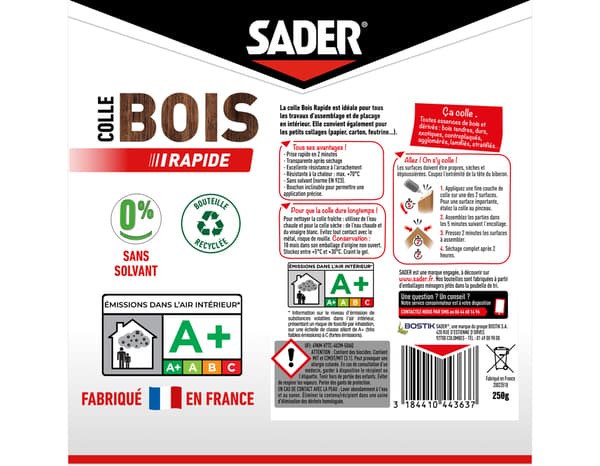 Miniature 2 de Colle à bois à prise rapide - 250g - Sader