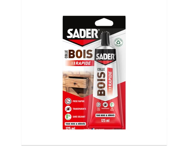 Colle bois à prise rapide - Tube de 125 g - Sader