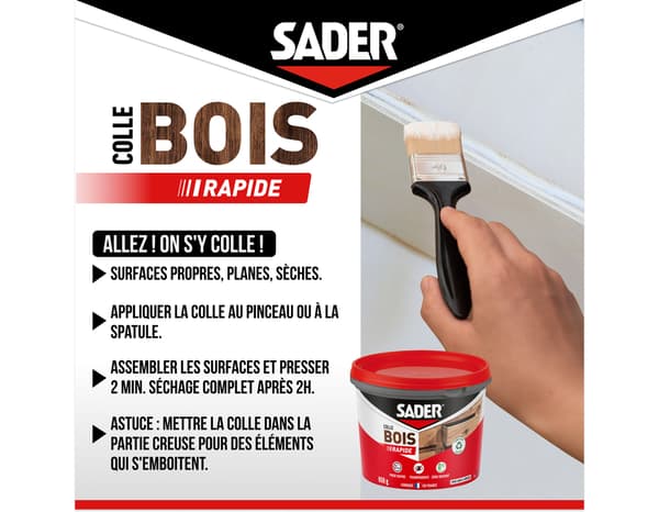 Miniature 6 de Colle à bois à prise rapide sur tous type de bois - 650 g - Sader