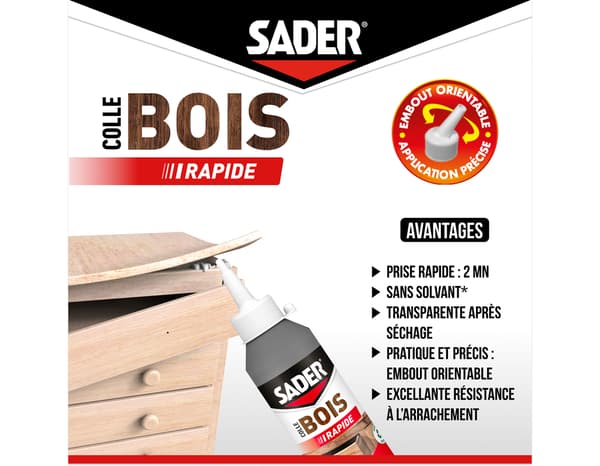 Miniature 4 de Colle à bois à prise rapide - 250g - Sader