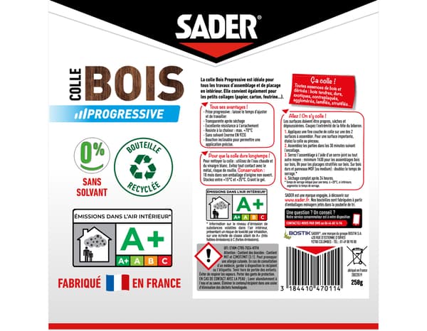 Miniature 2 de Colle bois à prise progressive - 250g - Sader