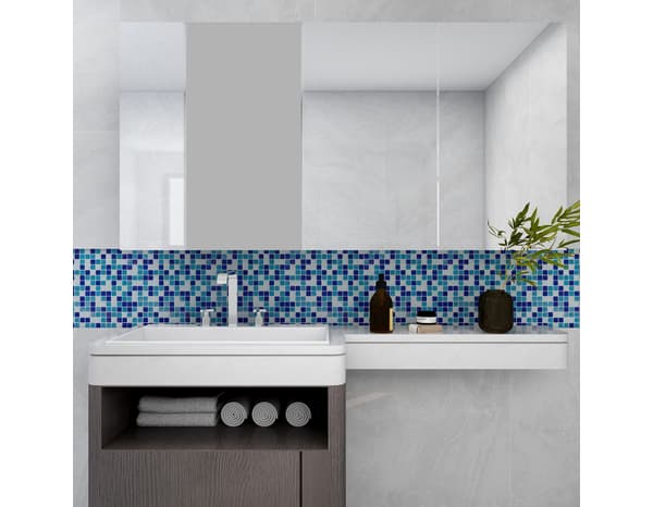 Miniature 2 de Mosaïque verre piscine mix bleu 32,7 x 32,7 cm - Cooke and Lewis